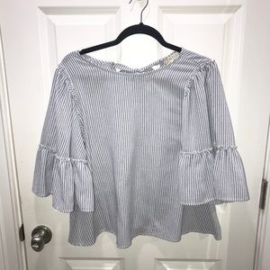 Blue & White Striped Altar’d State Top